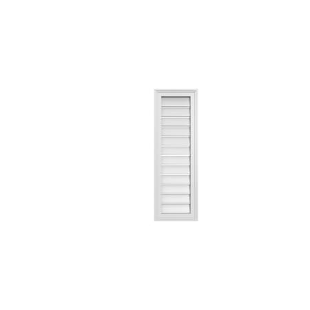 Ekena Millwork Vertical Surface Mount PVC Gable Vent: Functional, w/ 2"W x 1-1/2"P Brickmould Frame, 12"W x 36"H GVPVE12X3602SF